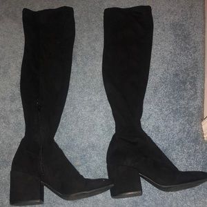 Over the knee black boots